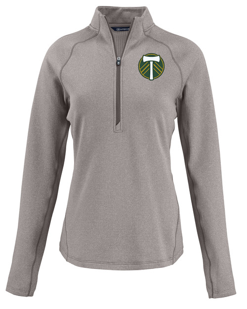 Portland Timbers Cutter & Buck Peshastin Eco Fleece Recycled Womens Half Zip Pullover EGH_MANN_HG 1