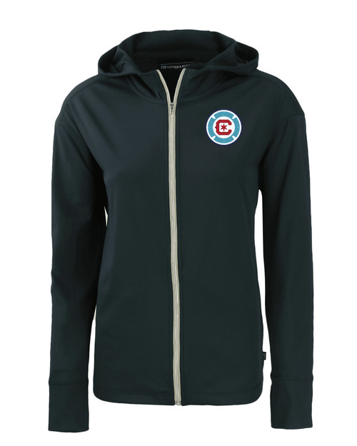 Chicago Fire FC Cutter & Buck Daybreak Eco Recycled Womens Full Zip Hoodie NVBU_MANN_HG 1