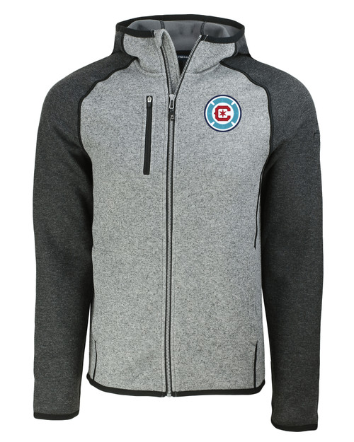 Chicago Fire FC Cutter & Buck Mainsail Full Zip Hooded Mens Jacket POCH_MANN_HG 1
