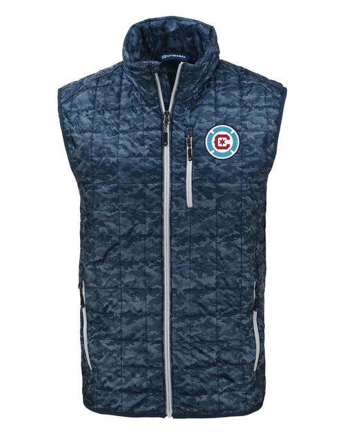 Chicago Fire FC Cutter & Buck Rainier PrimaLoft® Mens Eco Insulated Full Zip Printed Puffer Vest DN_MANN_HG 1