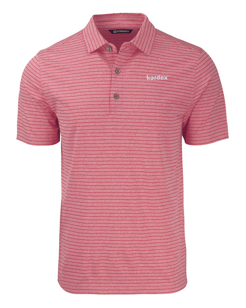 Kardex Cutter & Buck Forge Eco Heather Stripe Stretch Recycled Mens Big & Tall Polo CRH_MANN_HG 1