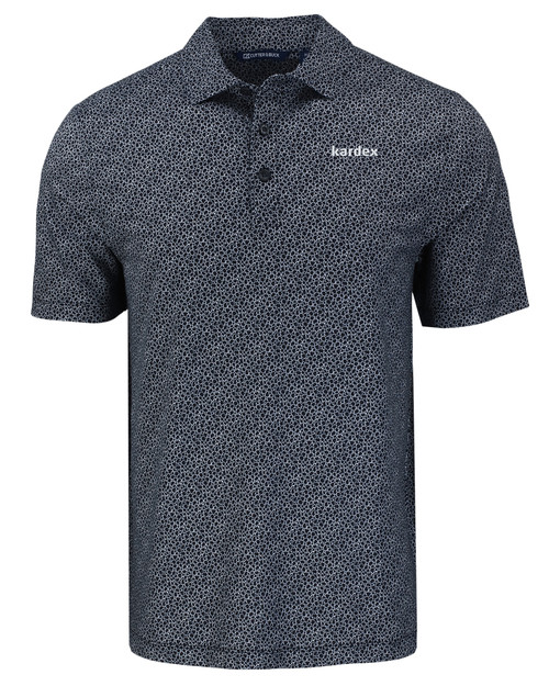 Kardex Cutter & Buck Pike Eco Pebble Print Stretch Recycled Mens Polo BLWH_MANN_HG 1