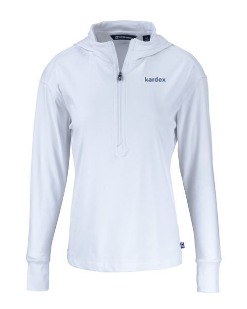 Kardex - Cutter & Buck Daybreak Recycled Womens Half Zip Hooded Pullover White Mannequin