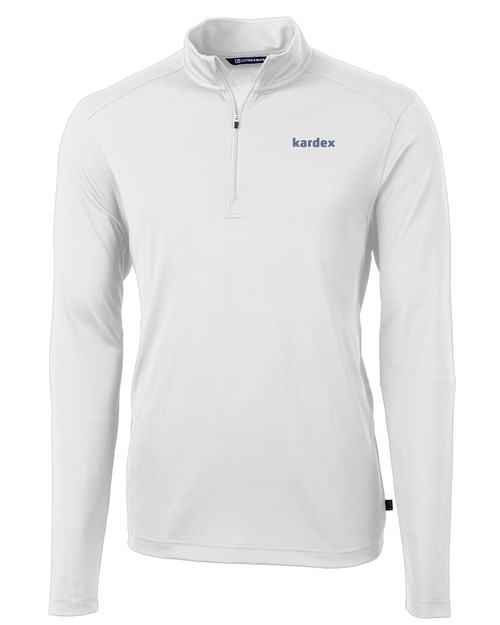 Kardex - Cutter & Buck Virtue Recycled Featherlight Pique Mens Quarter Zip Pullover White Mannequin