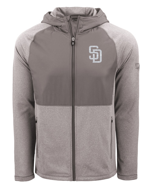 San Diego Padres Mono Cutter & Buck Peshastin Fleece Recycled Mens Hybrid Jacket EGH_MANN_HG 1