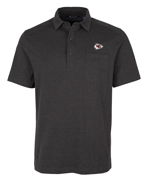 Kansas City Chiefs Cutter & Buck Advantage Tri-Blend Jersey Mens Pocket Polo BLH_MANN_HG 