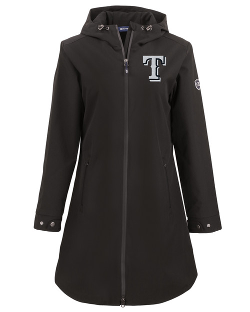 Texas Rangers Mono Cutter & Buck Camano Everyday Stretch Recycled Womens Water Resistant Jacket BL_MANN_HG 1