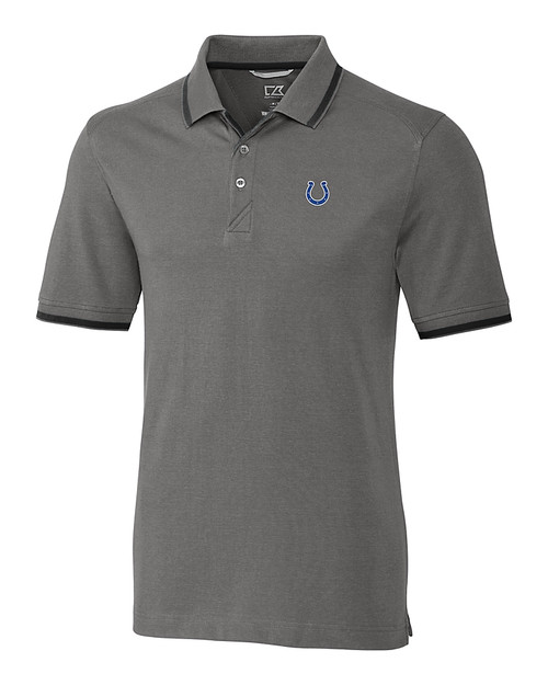 Indianapolis Colts Cutter & Buck Big & Tall Advantage Tipped Polo Elemental Grey Mannequin