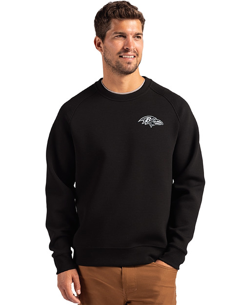 Baltimore Ravens Mono Cutter & Buck Roam Recycled Crew Neck Mens Pullover BL_PRO_HG 
