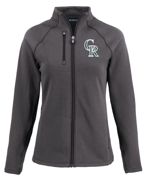 Colorado Rockies City Connect Cutter & Buck Peshastin Fleece Recycled Womens Full Zip Jacket BLH_MANN_HG 1
