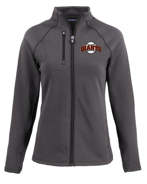 San Francisco Giants Cooperstown Cutter & Buck Peshastin Fleece Recycled Womens Full Zip Jacket BLH_MANN_HG 1