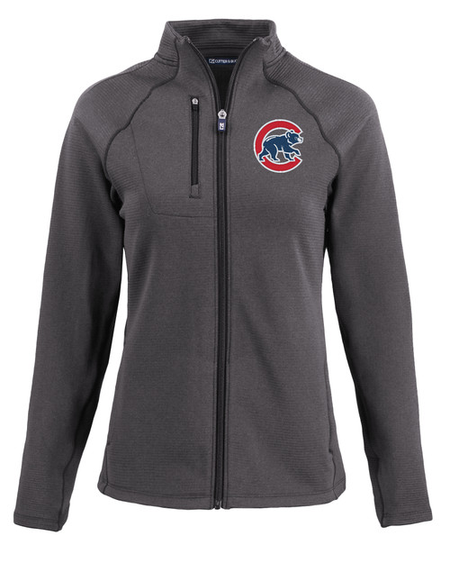 Chicago Cubs Cutter & Buck Peshastin Fleece Recycled Womens Full Zip Jacket BLH_MANN_HG 1