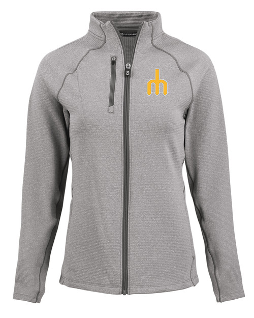 Seattle Mariners Cooperstown Cutter & Buck Peshastin Fleece Recycled Womens Full Zip Jacket EGH_MANN_HG 1