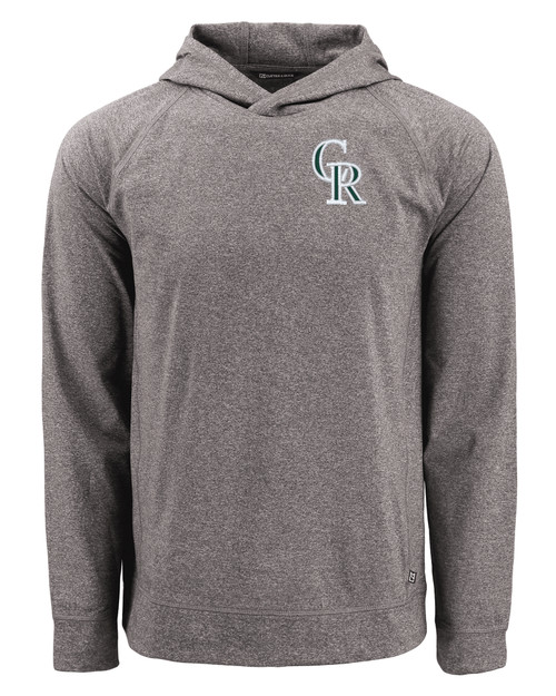 Colorado Rockies City Connect Cutter & Buck Adapt Knit Recycled Mens Heathered Hooded Pullover BLH_MANN_HG 1