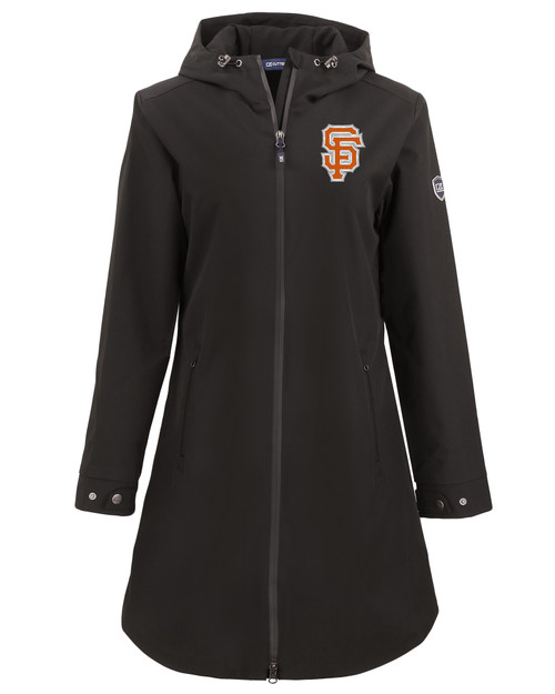 San Francisco Giants City Connect Cutter & Buck Camano Everyday Stretch Recycled Womens Water Resistant Jacket BL_MANN_HG 1