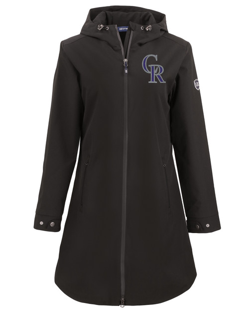 Colorado Rockies Cutter & Buck Camano Everyday Stretch Recycled Womens Water Resistant Jacket BL_MANN_HG 1