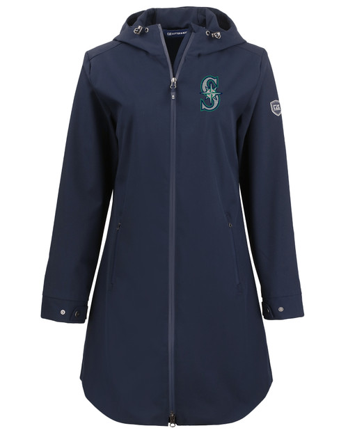 Seattle Mariners Cutter & Buck Camano Everyday Stretch Recycled Womens Water Resistant Jacket NVBU_MANN_HG 1