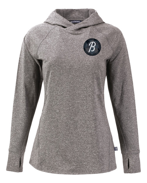 Baltimore Orioles City Connect Cutter & Buck Adapt Knit Recycled Womens Heathered Hooded Pullover BLH_MANN_HG 1