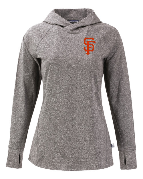 San Francisco Giants Cutter & Buck Adapt Knit Recycled Womens Heathered Hooded Pullover BLH_MANN_HG 1