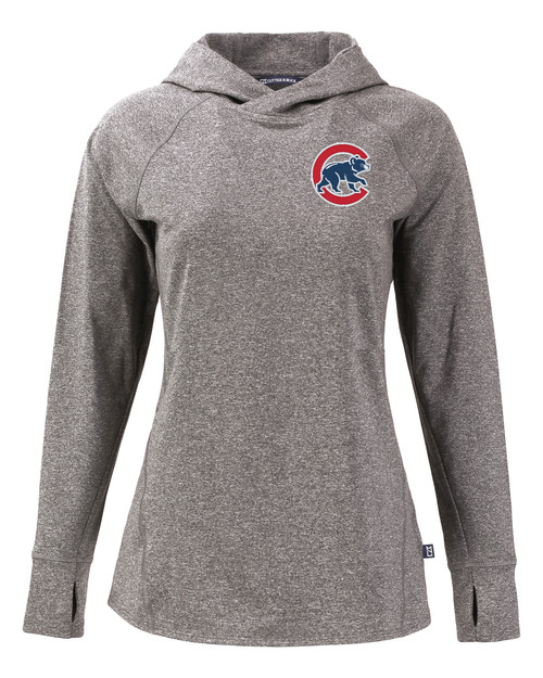 Chicago Cubs Cutter & Buck Adapt Knit Recycled Womens Heathered Hooded Pullover BLH_MANN_HG 1