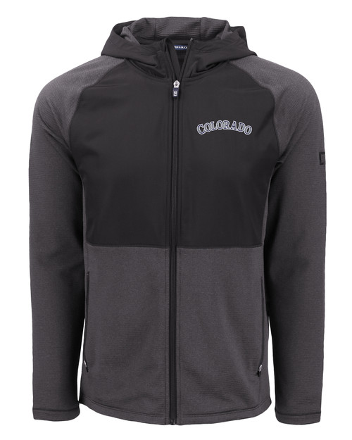 Colorado Rockies Cooperstown Cutter & Buck Peshastin Fleece Recycled Mens Hybrid Jacket BLH_MANN_HG 1