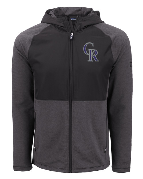 Colorado Rockies Cutter & Buck Peshastin Fleece Recycled Mens Hybrid Jacket BLH_MANN_HG 1