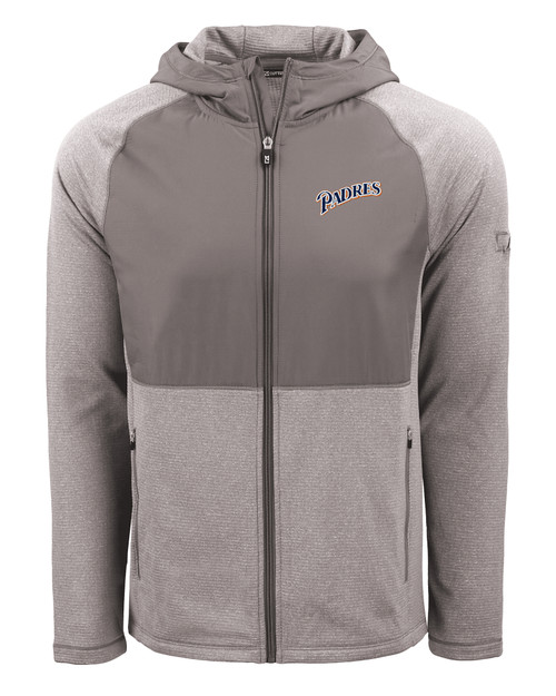 San Diego Padres Cooperstown Cutter & Buck Peshastin Fleece Recycled Mens Hybrid Jacket EGH_MANN_HG 1