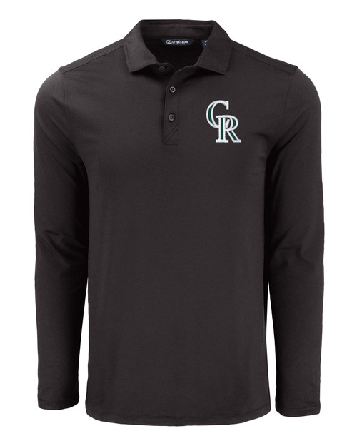 Colorado Rockies City Connect Cutter & Buck Coastline Epic Comfort Eco Recycled Mens Long Sleeve Polo BL_MANN_HG 1