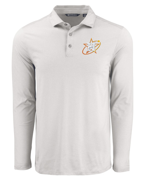 Houston Astros City Connect Cutter & Buck Coastline Epic Comfort Eco Recycled Mens Long Sleeve Polo CNC_MANN_HG 1