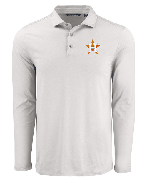 Houston Astros Cutter & Buck Coastline Epic Comfort Eco Recycled Mens Long Sleeve Polo CNC_MANN_HG 1