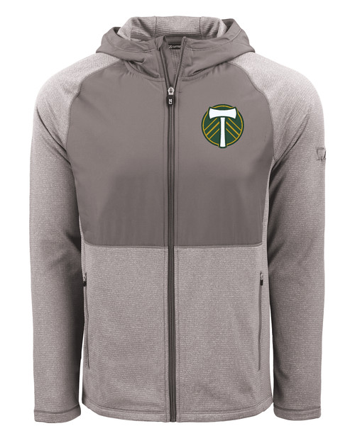 Portland Timbers Cutter & Buck Peshastin Fleece Recycled Mens Hybrid Jacket EGH_MANN_HG 1