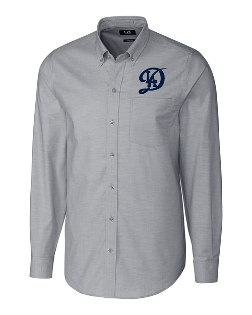 Los Angeles Dodgers City Connect- Cutter & Buck Stretch Oxford Mens Big and Tall Long Sleeve Dress Shirt CC_MANN_HG 1