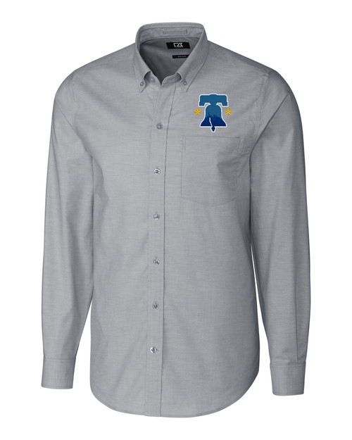 Philadelphia Phillies City Connect Cutter & Buck Stretch Oxford Mens Big and Tall Long Sleeve Dress Shirt CC_MANN_HG 1