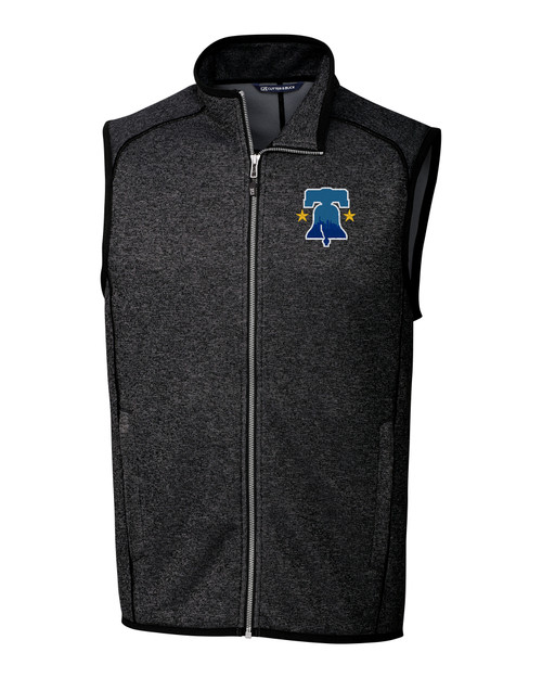 Philadelphia Phillies City Connect Cutter & Buck Mainsail Sweater-Knit Mens Big and Tall Full Zip Vest CCH_MANN_HG 1