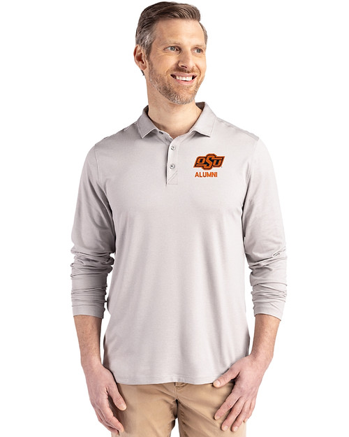 Oklahoma State Cowboys Alumni Cutter & Buck Coastline Epic Comfort Recycled Mens Long Sleeve Polo CNC_PRO_HG 