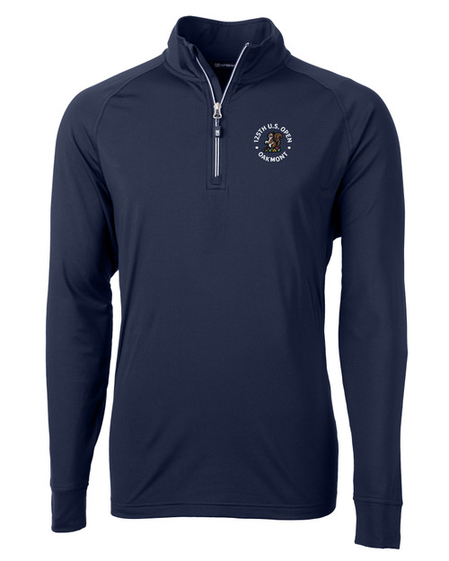 2025 U.S. Open Cutter & Buck Adapt Eco Knit Stretch Recycled Mens Quarter Zip Pullover NVBU_MANN_HG 1