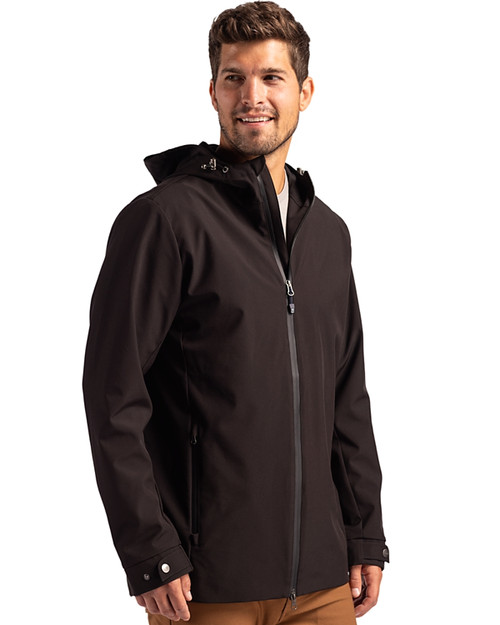 North Carolina State Wolfpack Alumni - Cutter & Buck Camano Everyday Stretch Recycled Mens Water Resistant Jacket Black Side