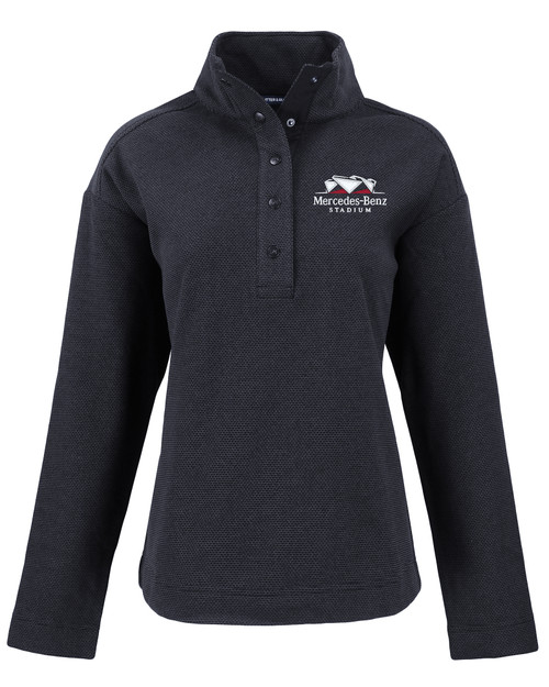 Mercedes-Benz Stadium Cutter & Buck Hunts Point Eco Textured Fleece Recycled Womens Snap Pullover BL_MANN_HG 1