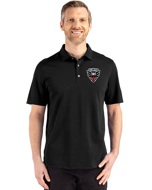 D.C. United Cutter & Buck Advantage Refresh Epic Confidence Recycled Mens Big & Tall Tri-Blend Pique Polo Black Front