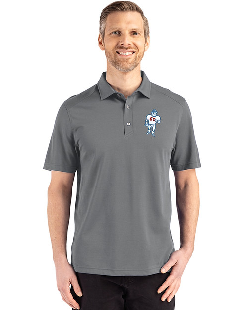 Tennessee Titans Historic Cutter & Buck Advantage Refresh Epic Confidence Recycled Mens Big & Tall Tri-Blend Pique Polo Elemental Grey Front