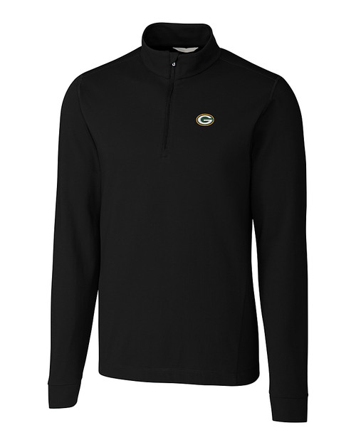 Green Bay Packers Cutter & Buck Advantage Mens Zip Mock Black Mannequin