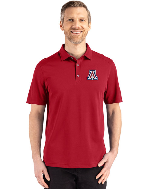 Arizona Wildcats Cutter & Buck Advantage Refresh Epic Confidence Recycled Mens Big & Tall Tri-Blend Pique Polo Cardinal Red Front