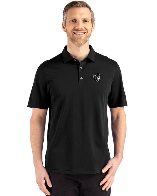 Seton Hall Pirates Cutter & Buck Advantage Refresh Epic Confidence Recycled Mens Big & Tall Tri-Blend Pique Polo Black Front