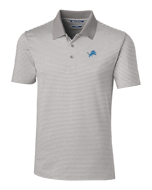 Detroit Lions Cutter & Buck Forge Polo Tonal Stripe Tailored Fit Polished Medium Gray Mannequin