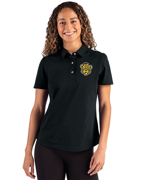 Missouri Tigers College Vault Cutter & Buck Advantage Refresh Epic Confidence Recycled Womens Tri-Blend Pique Polo Black Front