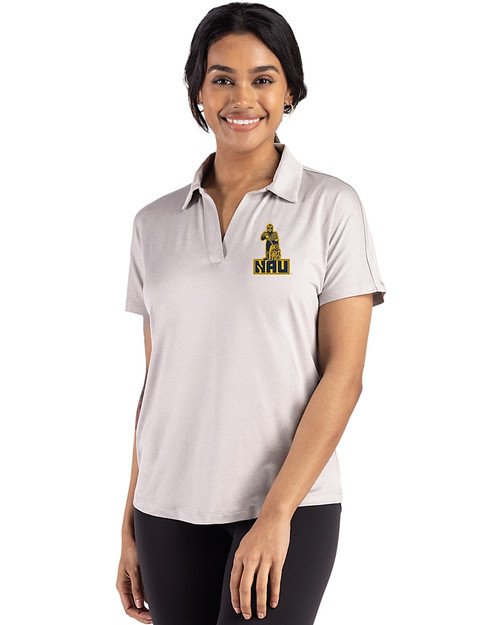 Northern Arizona Lumberjacks College Vault Cutter & Buck Coastline Epic Comfort Recycled Womens Dolman Polo CONCRETE Front