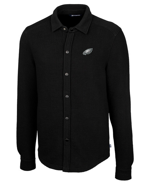 Philadelphia Eagles Cutter & Buck Coastal Shirt Jacket Black Mannequin