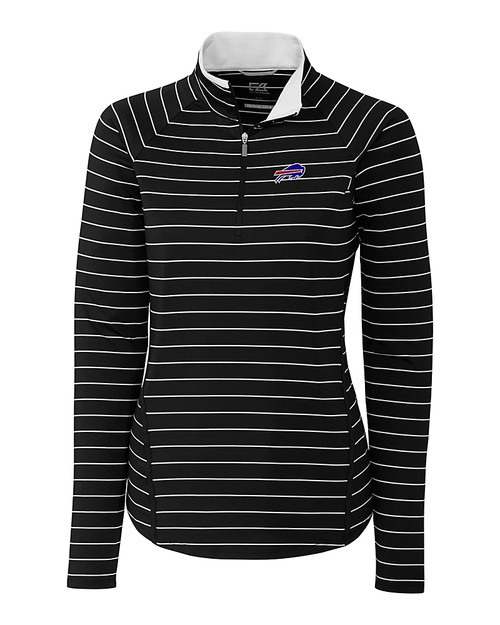 Buffalo Bills Cutter & Buck Womens Long Sleeve Evie Half Zip Black Mannequin