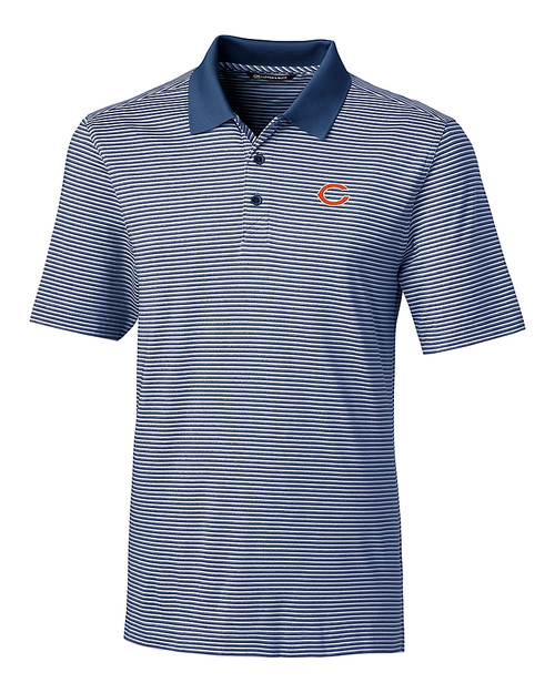 Chicago Bears Cutter & Buck Forge Tonal Stripe Stretch Mens Big and Tall Polo Indigo Mannequin