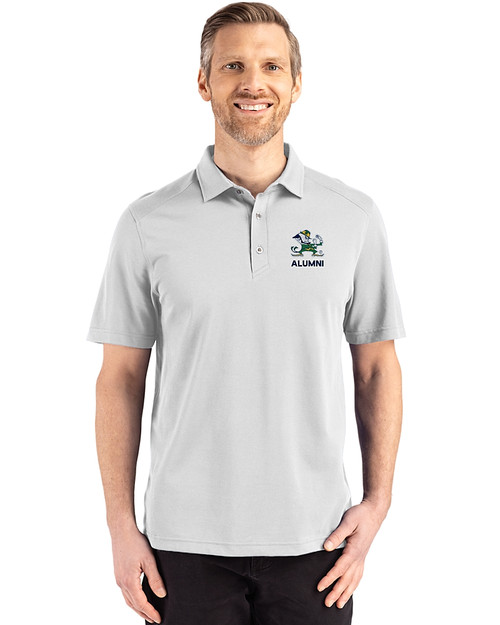 Notre Dame Fighting Irish Alumni - Cutter & Buck Advantage Refresh Epic Confidence Recycled Mens Tri-Blend Pique Polo CONCRETE Front